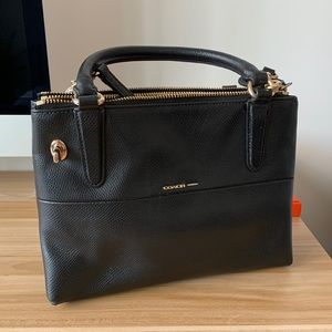 Coach Black Crossbody Bag, gold zippers